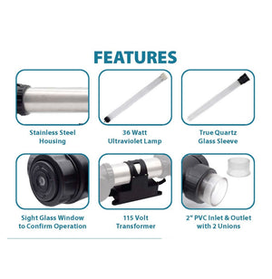 EasyPro Stainless Steel UV Clarifier – 35 Watts