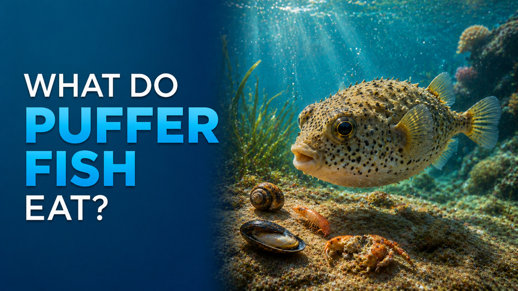 What do puffer fish eat? Puffer fish with snails, shellfish, and crustaceans