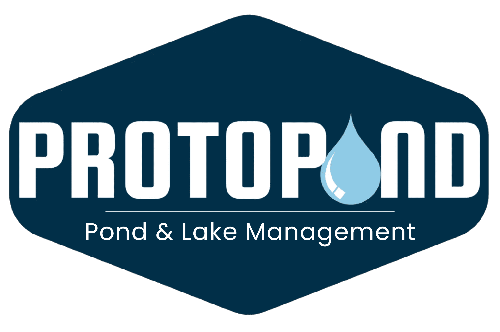Protopond logo for pond and lake management on a white background