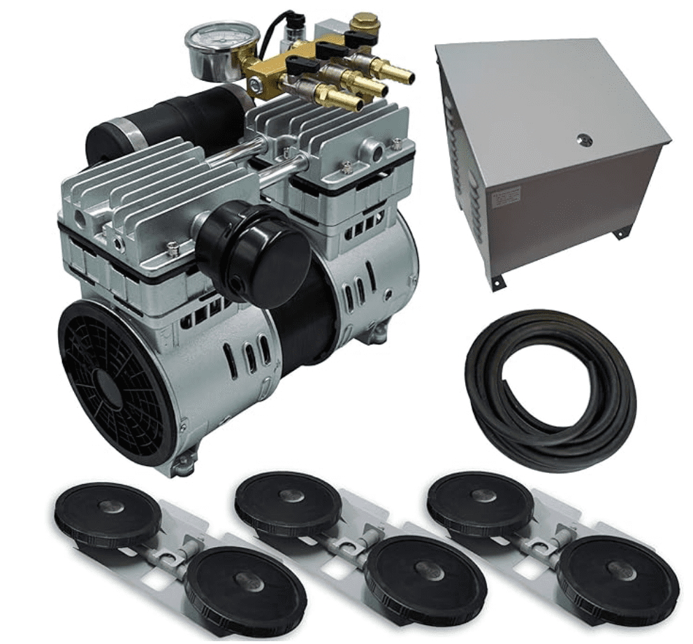Anjon: Savio2 Aeration System 3 with Enclosures and 1HP Air Pump , Double Diffusers, 100' Weighted Tubing
