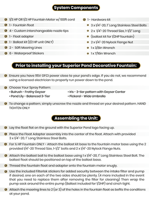 Superior Pond: SFX Floating Fountain - 100 Foot Cord