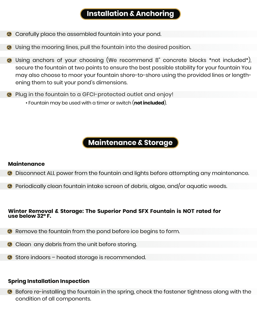 Superior Pond: SFX Floating Fountain - 100 Foot Cord