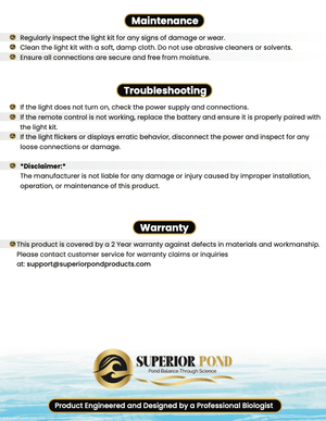 Superior Pond: WHITE LED Fountain Lights | 3LED6-100 | 3 - Fixture | 6-Watts Per Fixture | White LED Fountain Light Kit | 100ft Cord