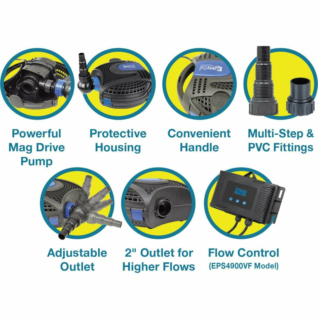 EasyPro: Eco-Clear Submersible Pond Pump 1400 gph - 4850 gph