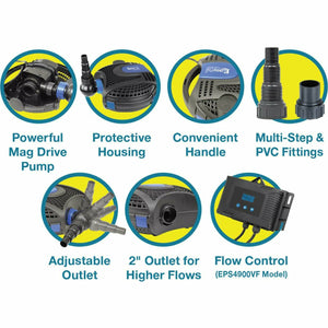 EasyPro: Eco-Clear Submersible Pond Pump 1400 gph - 4850 gph