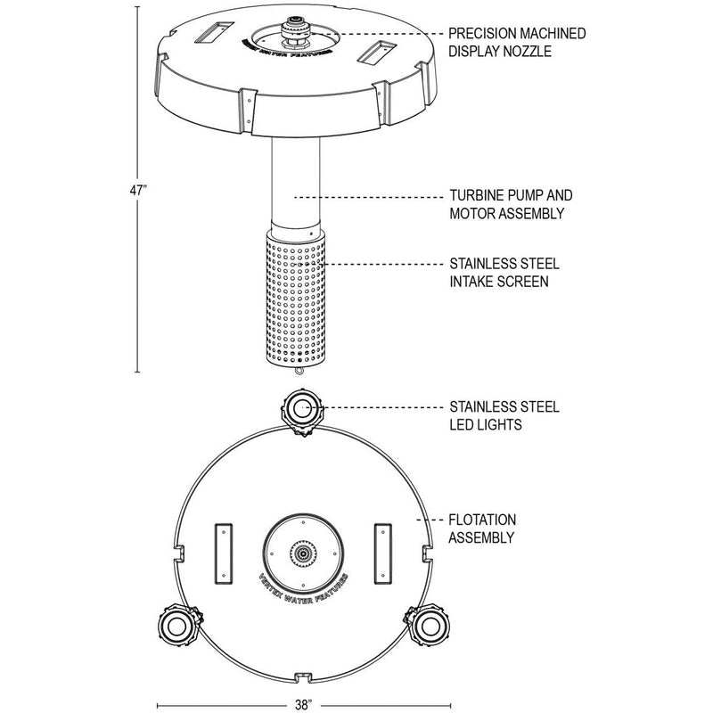 Load image into Gallery viewer, Vertex Vertical FunnelJet Floating Fountain
